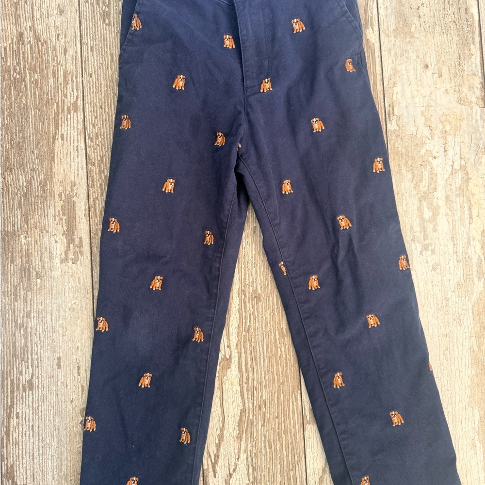 Gymboree Navy Blue Boy’s Pants with Bull Dog Embroidery